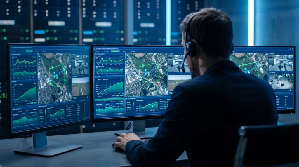 Image showing drone-derived monitoring activity connected to a dashboard, reporting workflow, or operational decision environment